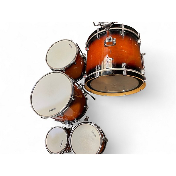 Used Ludwig 5 Piece EVOLUTION MAPLE 2 Color Sunburst Drum Kit