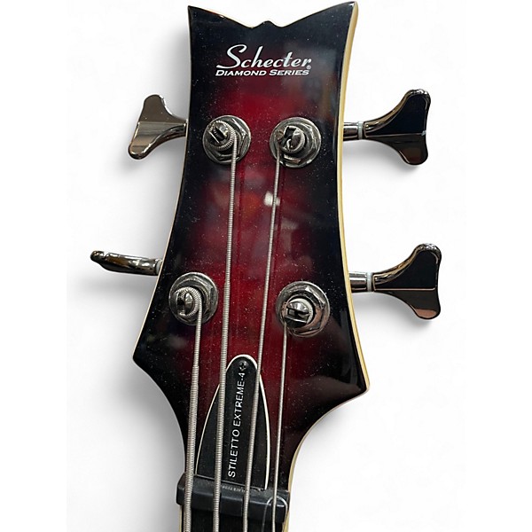 Used Schecter Guitar Research Stiletto Extreme 4 String Black Cherry Electric Bass Guitar
