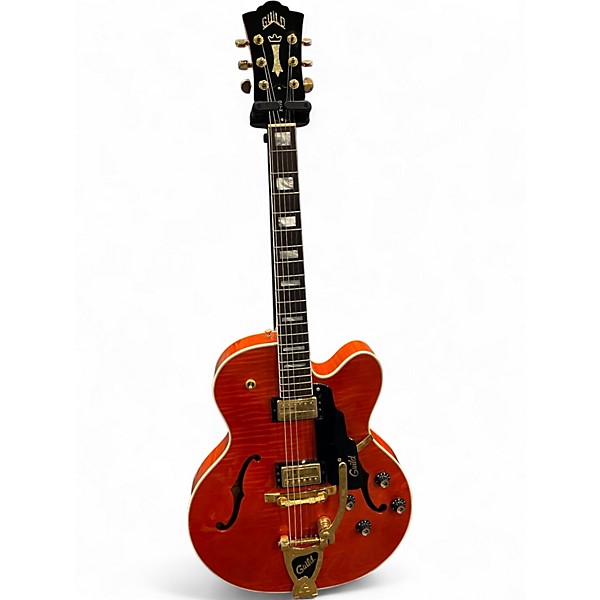Used Guild X170T Orange Hollow Body Electric Guitar