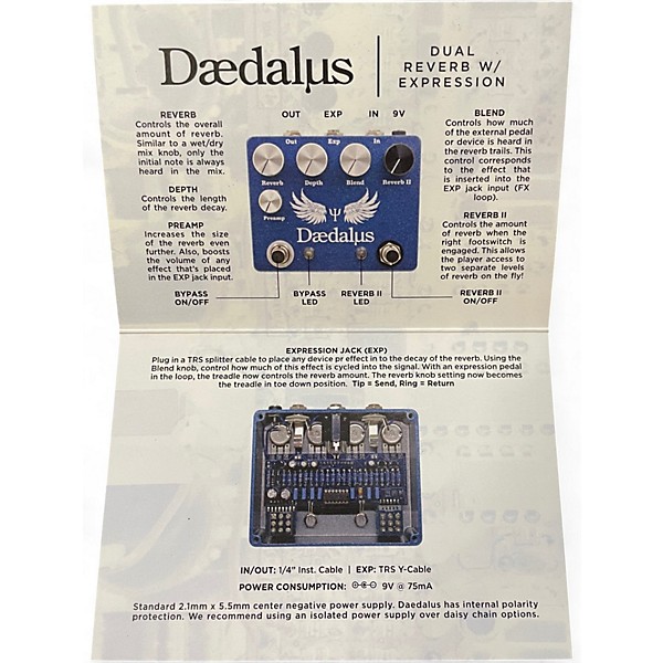 Used CopperSound Pedals Daedalus Dual Reverb with Expression Effect Pedal