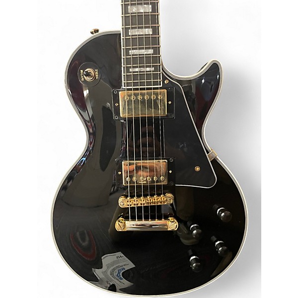 Used 2022 Epiphone Les Paul Custom Black Solid Body Electric Guitar