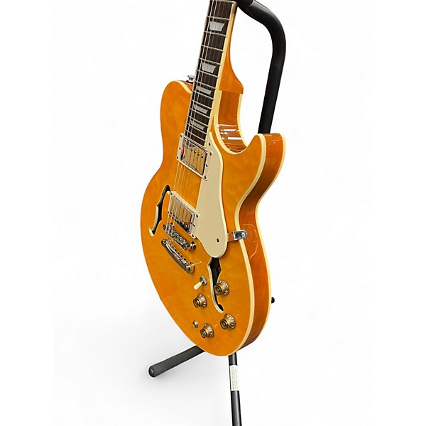 Used Greg Bennett Design by Samick Royale RL-3 Trans Amber Hollow Body Electric Guitar