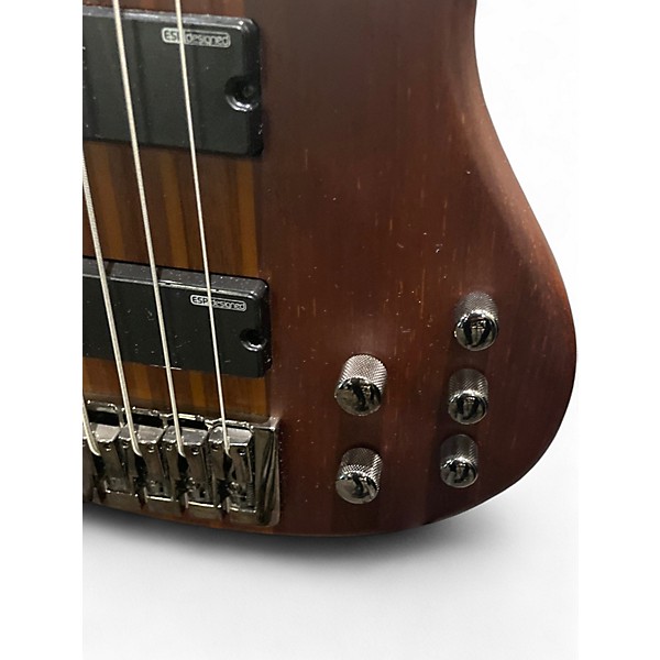Used ESP LTD D4 Brown Electric Bass Guitar