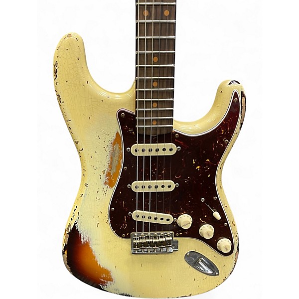 Used Fender 1959 Heavy Relic Stratocaster Vintage White Solid Body Electric Guitar