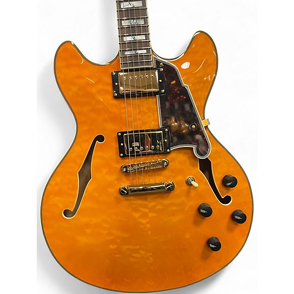 Used 2022 D'Angelico EXCEL SERIES DC XT Vintage Natural Hollow Body Electric Guitar