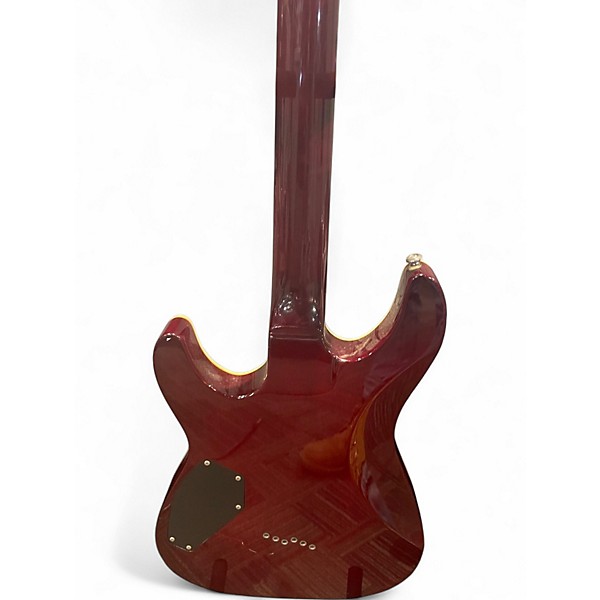 Used Schecter Guitar Research C1 Plus Crimson Red Burst Solid Body Electric Guitar