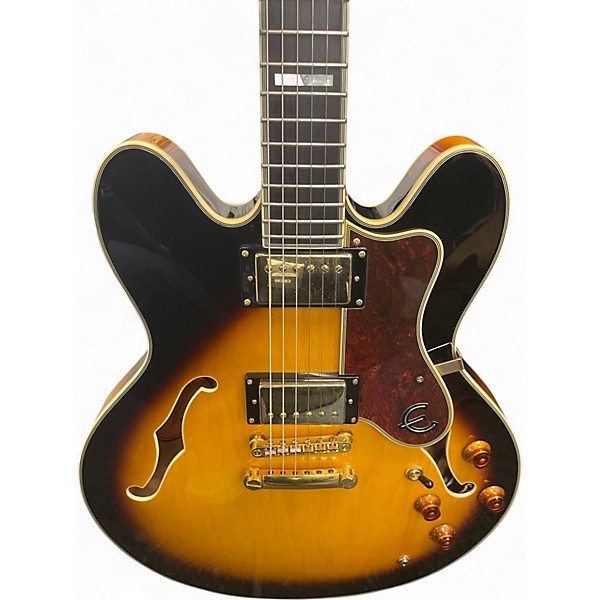 Used 2008 Epiphone Sheraton II Vintage Sunburst Hollow Body Electric Guitar
