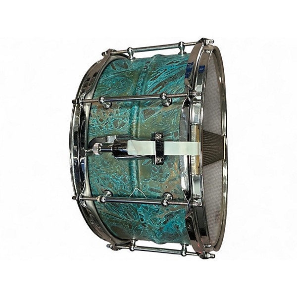 Used Pork Pie 7X13 Brass Patina Snare Drum Patina Drum
