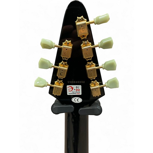 Used 2000 Epiphone 58 Korina Flying V 7 string Black Solid Body Electric Guitar