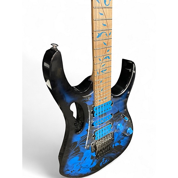 Used 2019 Ibanez JEM77FP Steve Vai Signature Blue Floral Pattern Solid Body Electric Guitar