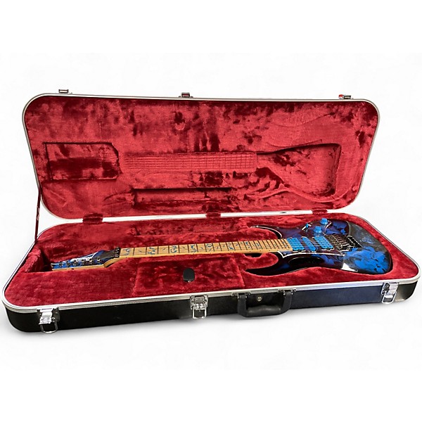 Used 2019 Ibanez JEM77FP Steve Vai Signature Blue Floral Pattern Solid Body Electric Guitar