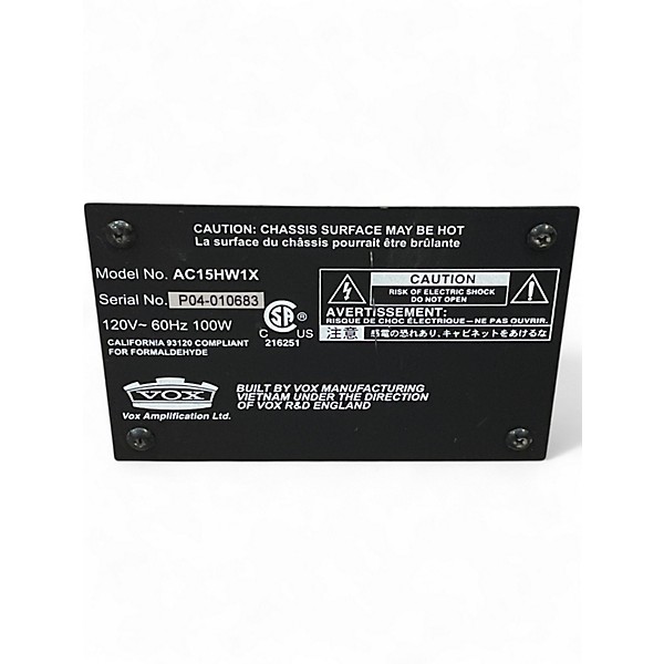 Used VOX AC15HW1X 15W 1x12 Hand Wired Tube Guitar Combo Amp