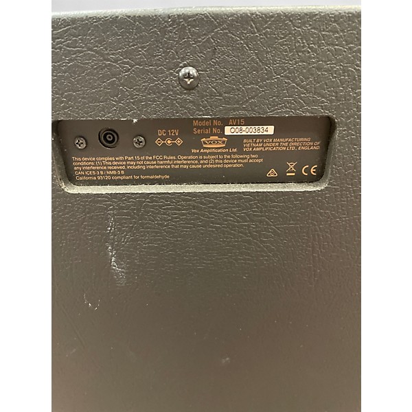 Used VOX AV15 15W 1x8 Analog Modeling Guitar Combo Amp