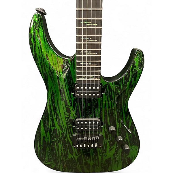 Used Schecter Guitar Research C-1 Silver Mountain Toxic Venom Solid Body Electric Guitar