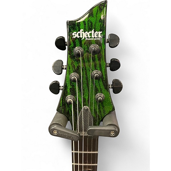 Used Schecter Guitar Research C-1 Silver Mountain Toxic Venom Solid Body Electric Guitar