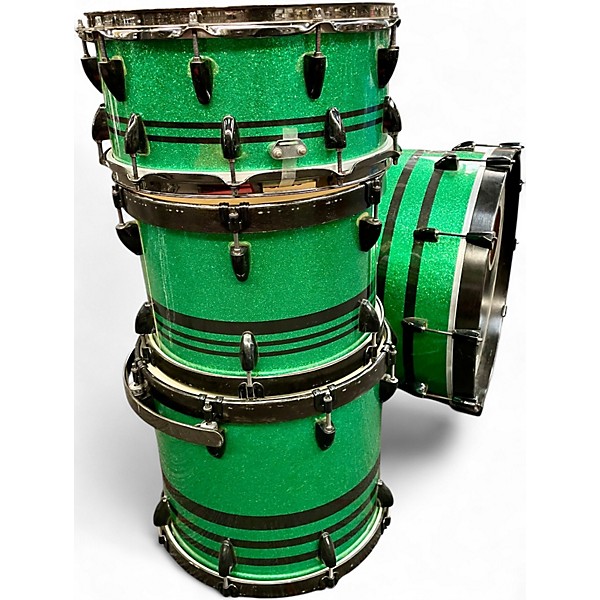 Used PRECISION DRUM CO 4 Piece PRECISION DRUM CO Green Drum Kit