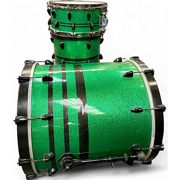 Used PRECISION DRUM CO 4 Piece PRECISION DRUM CO Green Drum Kit