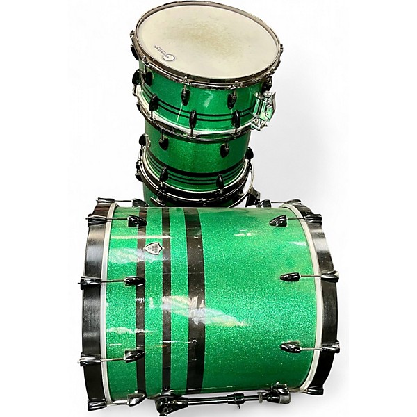 Used PRECISION DRUM CO 4 Piece PRECISION DRUM CO Green Drum Kit