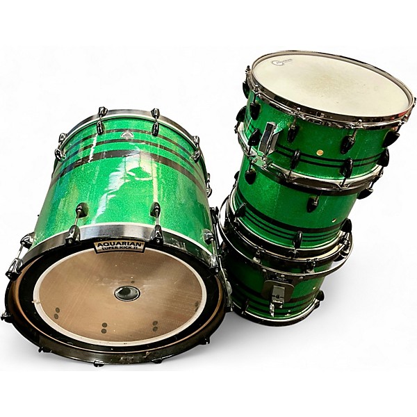 Used PRECISION DRUM CO 4 Piece PRECISION DRUM CO Green Drum Kit