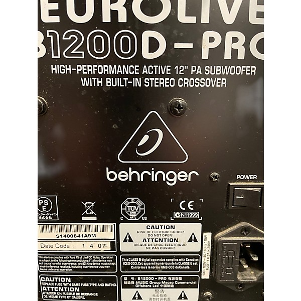 Used Behringer Eurolive B1200D Pro Powered Subwoofer