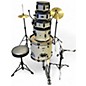 Used SPL 5 Piece JUNIOR KICKER Antique White Drum Kit thumbnail