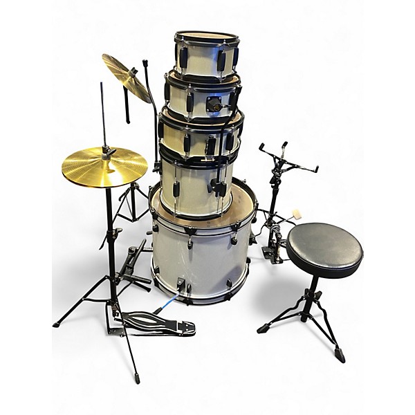 Used SPL 5 Piece JUNIOR KICKER Antique White Drum Kit