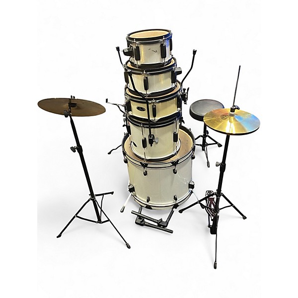 Used SPL 5 Piece JUNIOR KICKER Antique White Drum Kit