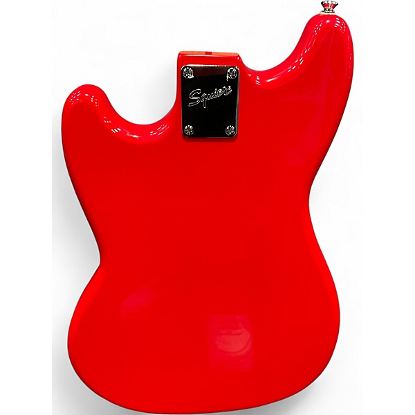 Used Squier Bronco Red Electric Bass Guitar