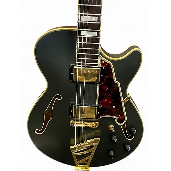 Used D'Angelico DLX SS Royal Olive Hollow Body Electric Guitar