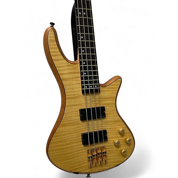 Used Schecter Guitar Research Stiletto Custom 4 String Natural Electric Bass Guitar