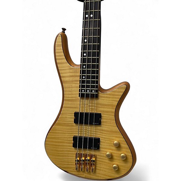 Used Schecter Guitar Research Stiletto Custom 4 String Natural Electric Bass Guitar