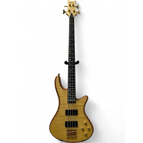 Used Schecter Guitar Research Stiletto Custom 4 String Natural Electric Bass Guitar