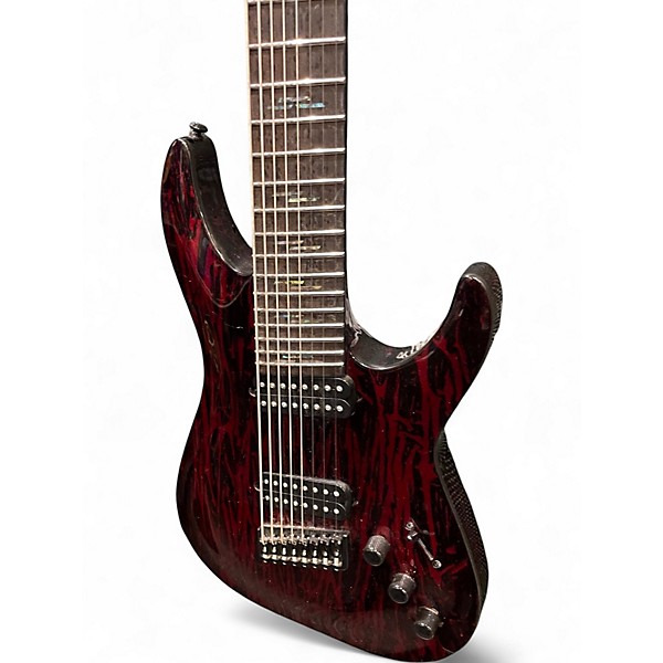 Used Schecter Guitar Research C8 Silver Mountain  Blood Moon Solid Body Electric Guitar