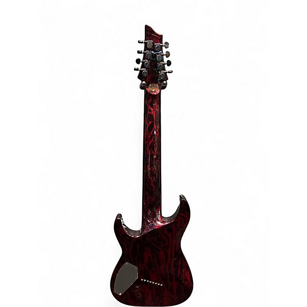 Used Schecter Guitar Research C8 Silver Mountain  Blood Moon Solid Body Electric Guitar