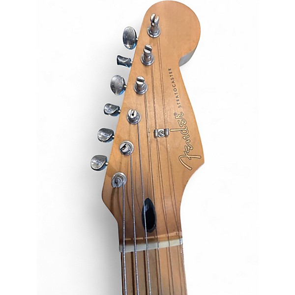 Used Fender JIMMY VAUGHN STRATOCASTER  Black and White Solid Body Electric Guitar