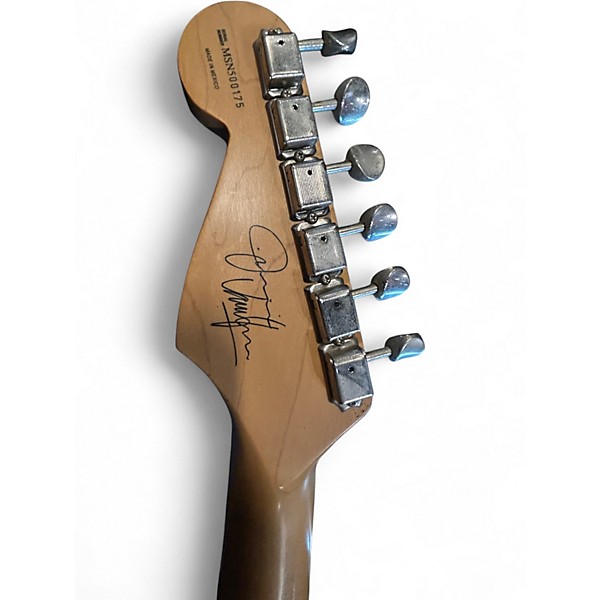 Used Fender JIMMY VAUGHN STRATOCASTER  Black and White Solid Body Electric Guitar