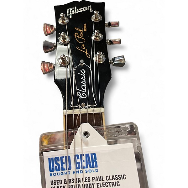 Used Gibson Les Paul Classic Black Solid Body Electric Guitar