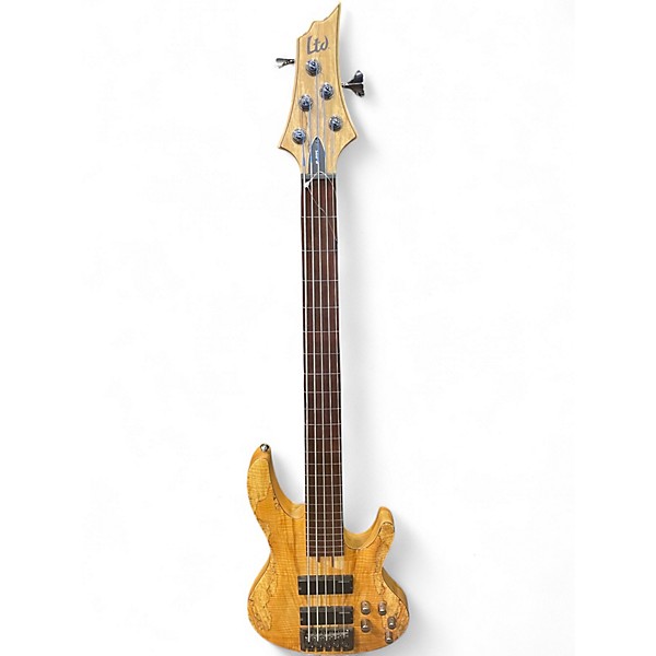 Used ESP B205 5 String Spalted Maple Electric Bass Guitar