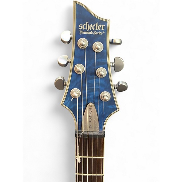 Used Schecter Guitar Research C1 Platinum SATIN MIDNIGHT BLUE Solid Body Electric Guitar