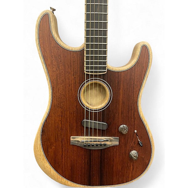 Used 2020 Fender American Acoustasonic Stratocaster Cocobolo Acoustic Electric Guitar
