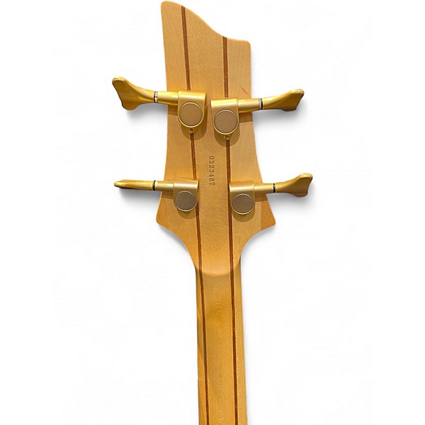 Used Schecter Guitar Research C4 4 String Red Flame Top Electric Bass Guitar