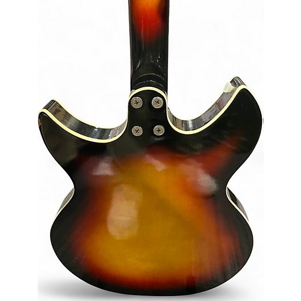 Vintage 1960s Harmony H-81 Rebel 3 Color Sunburst Hollow Body Electric Guitar