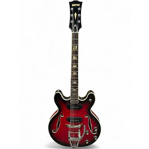 Used Univox U1825 Cherry Sunburst Hollow Body Electric Guitar
