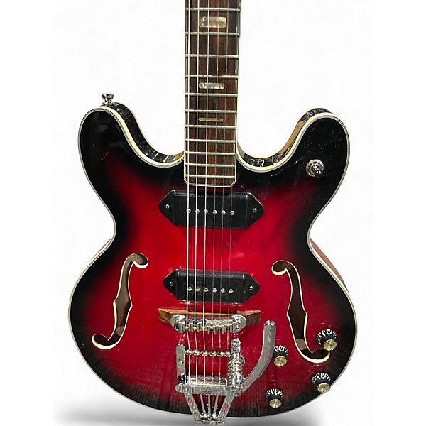 Used Univox U1825 Cherry Sunburst Hollow Body Electric Guitar