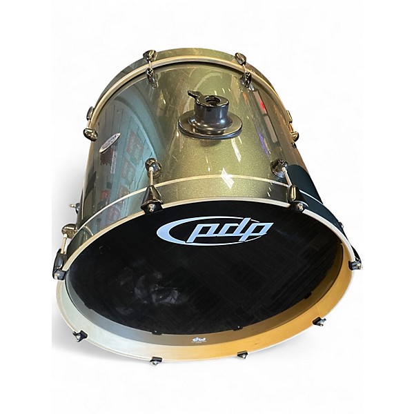 Used PDP by DW 7 Piece DOUBLE DRIVE Metallic Green Drum Kit