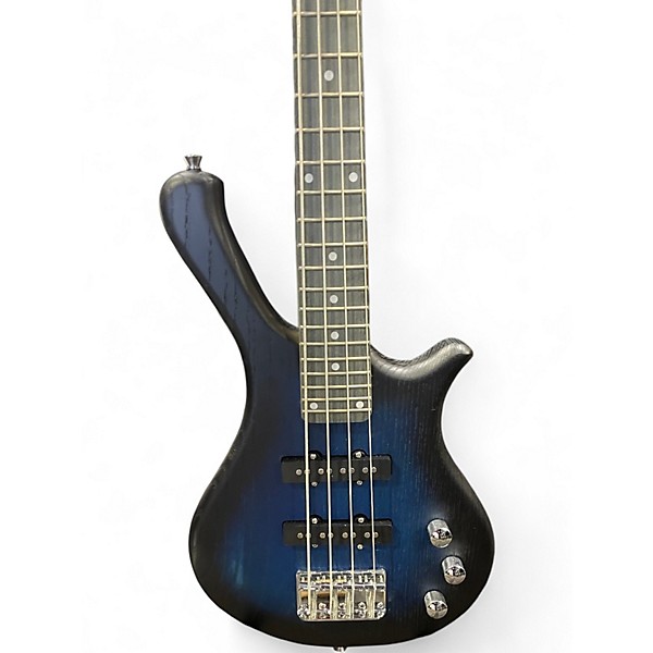 Used Glarry Mini Blue Burst Electric Bass Guitar