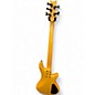 Used Schecter Guitar Research Stiletto Studio 5 String Left Handed Yellow Electric Bass Guitar