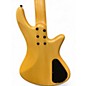 Used Schecter Guitar Research Stiletto Studio 5 String Left Handed Yellow Electric Bass Guitar