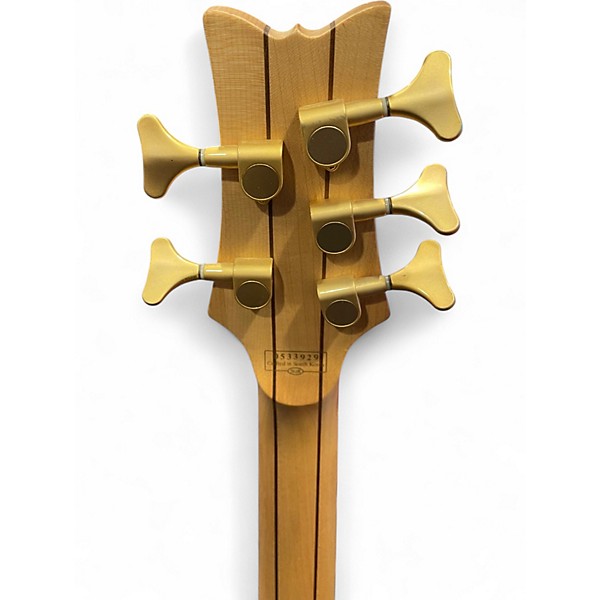 Used Schecter Guitar Research Stiletto Custom 5 String Natural Electric Bass Guitar