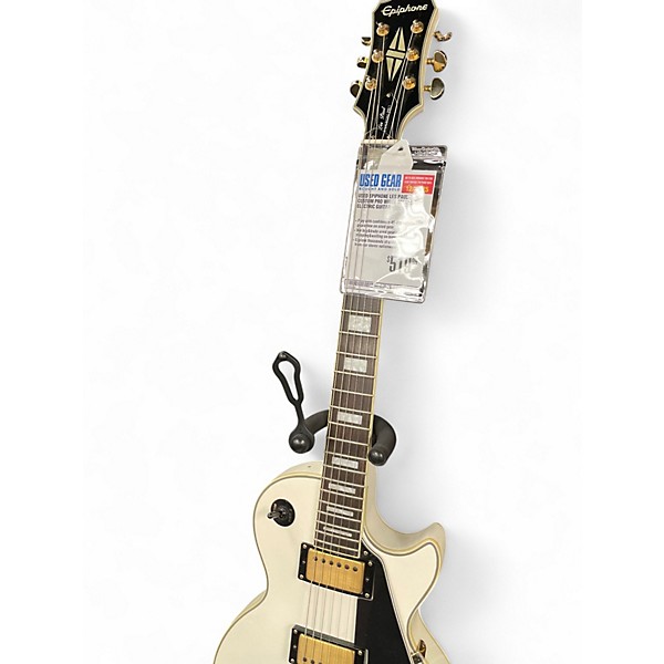 Used Epiphone Les Paul Custom Pro White Solid Body Electric Guitar